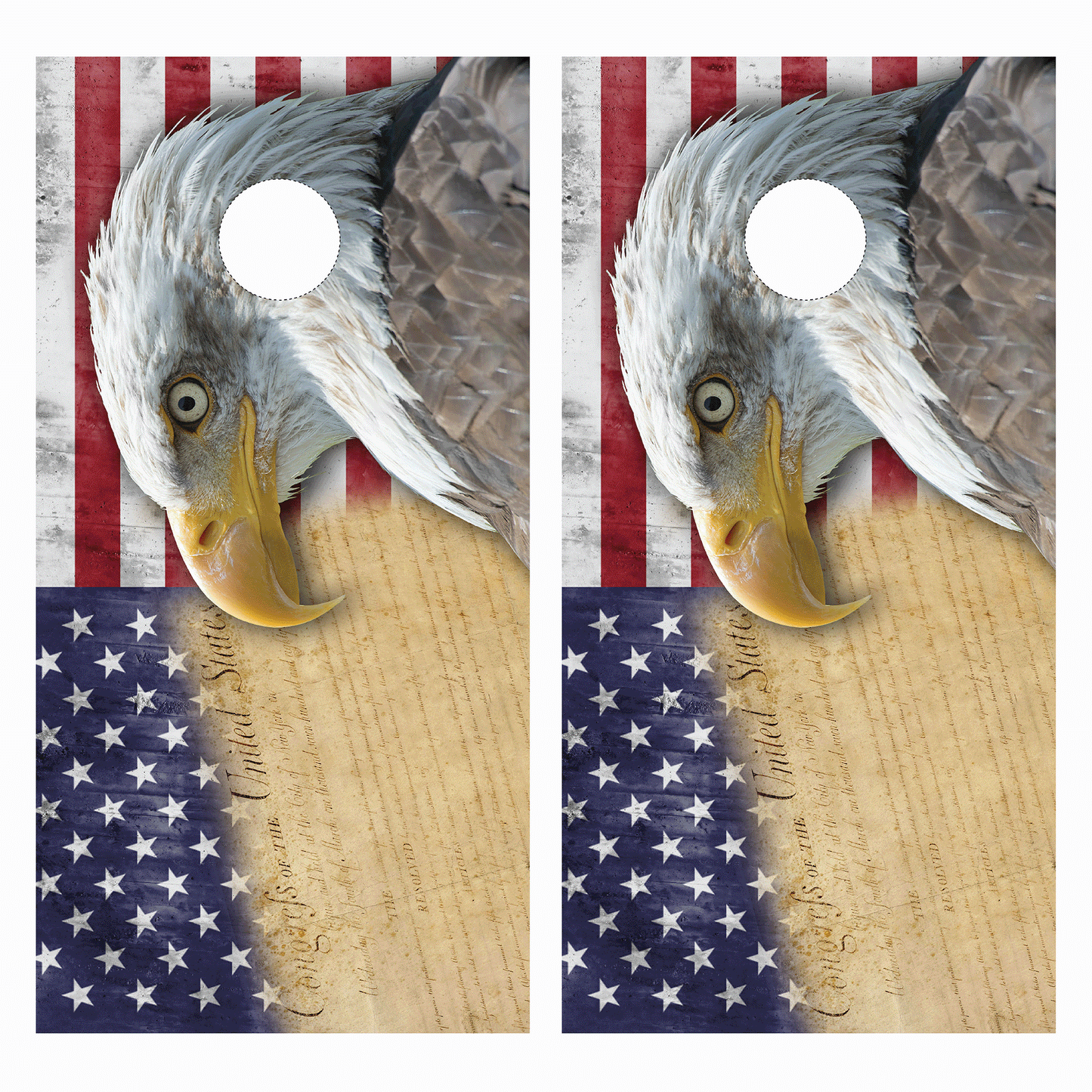 American Flag Eagle Cornhole Wrap
