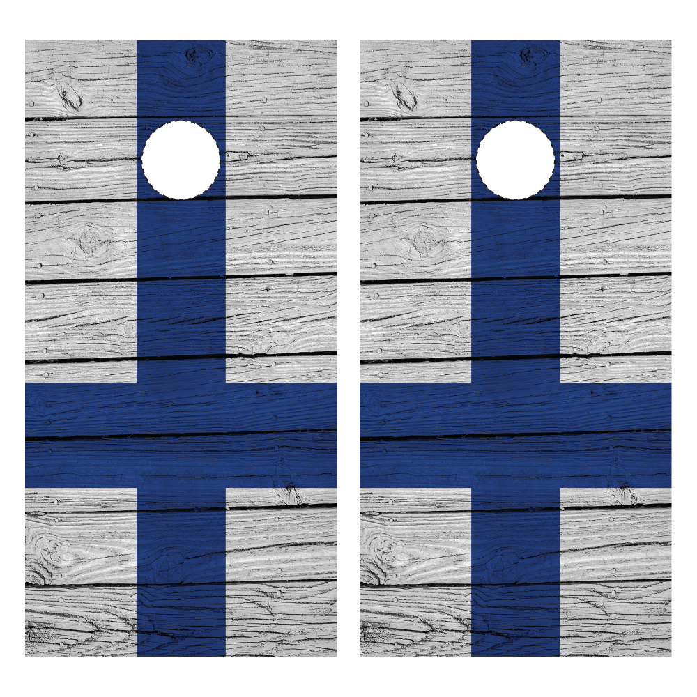 Finnish Flag of Finland Cornhole Wraps