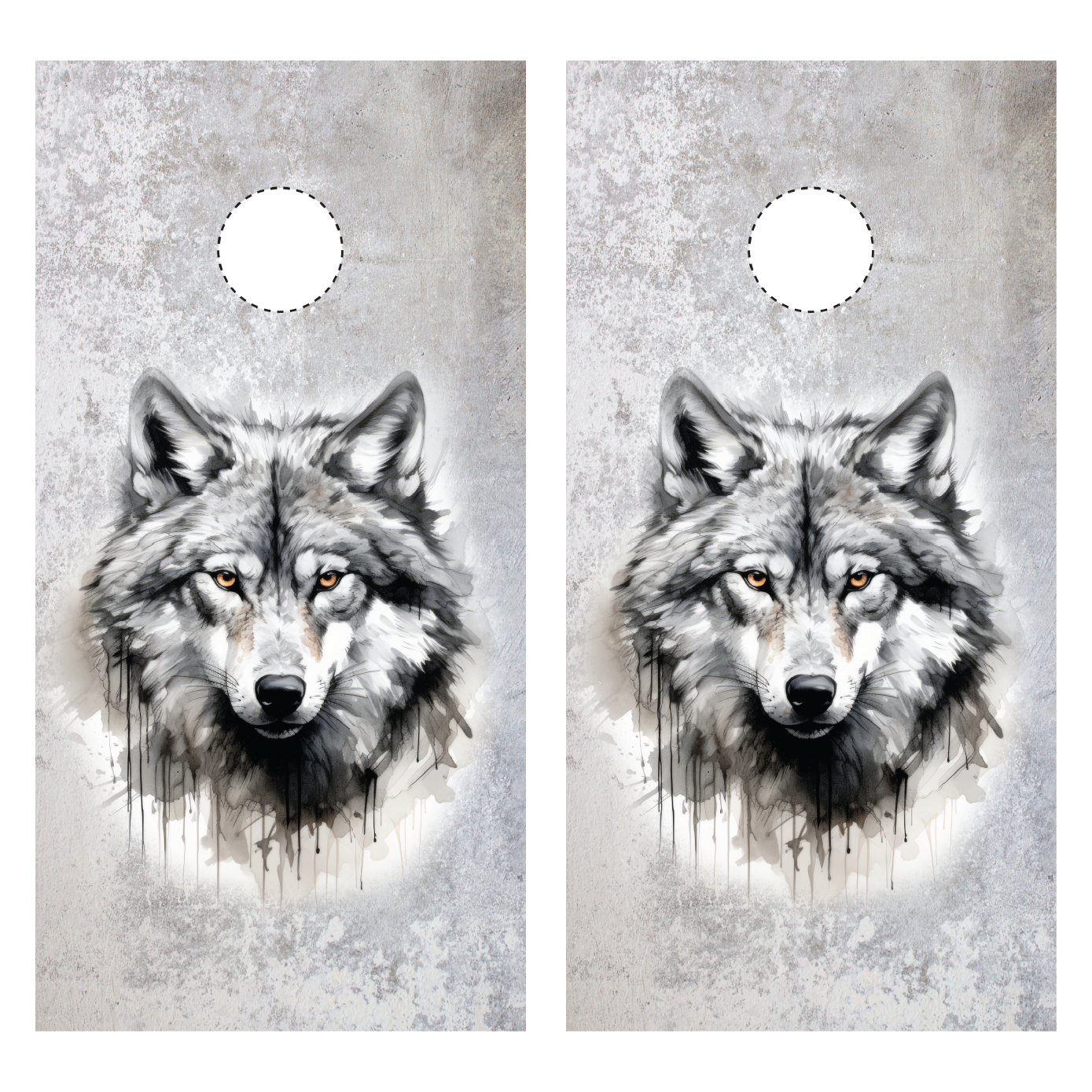 Gray Wolf Cornhole Wraps