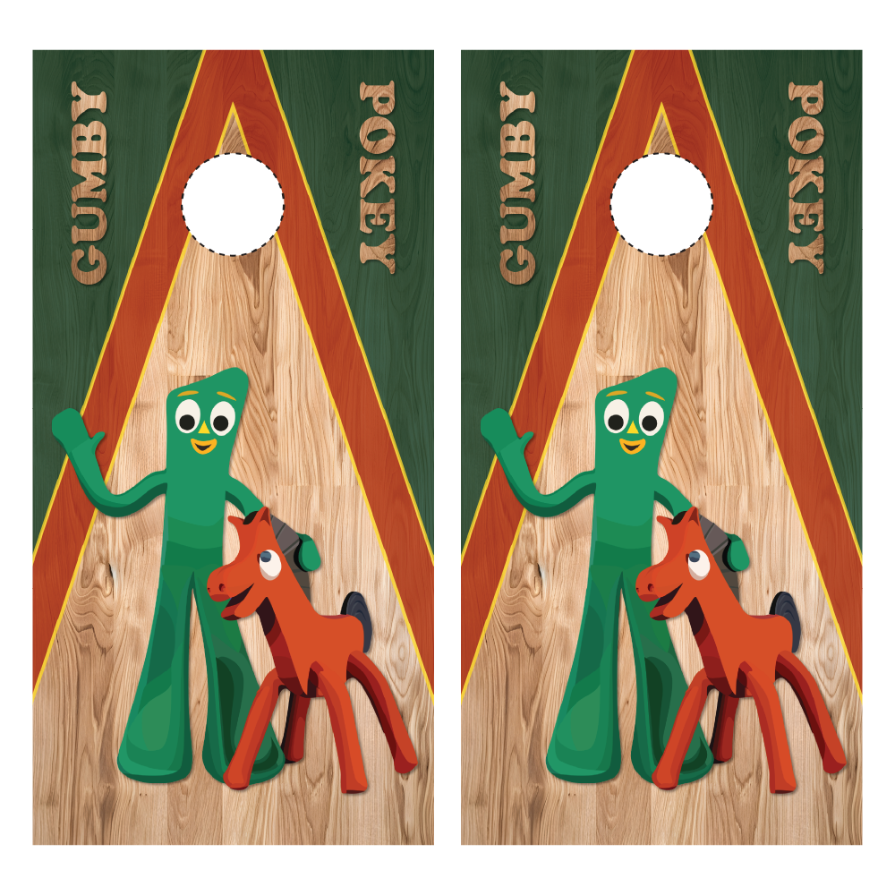 Gumby and Pokey Cornhole Wraps