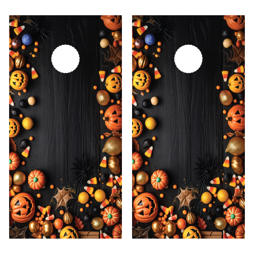 Haloween Candy Cornhole Wraps