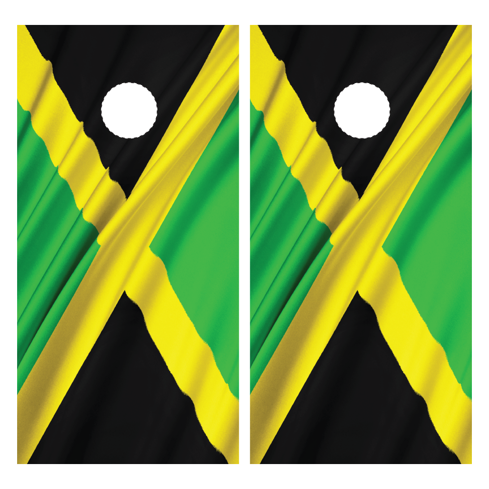 Jamaican Flag Cornhole Wraps