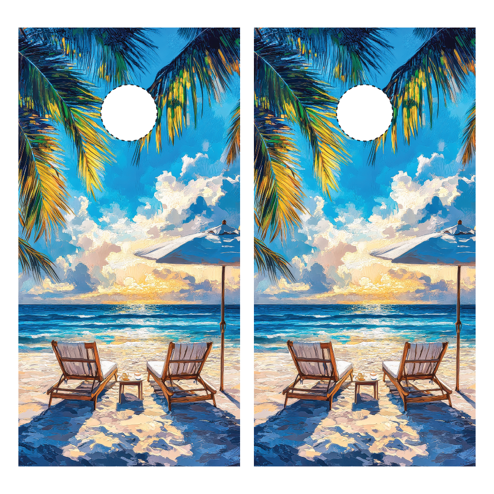 Sunrise Beach Cornhole Wraps
