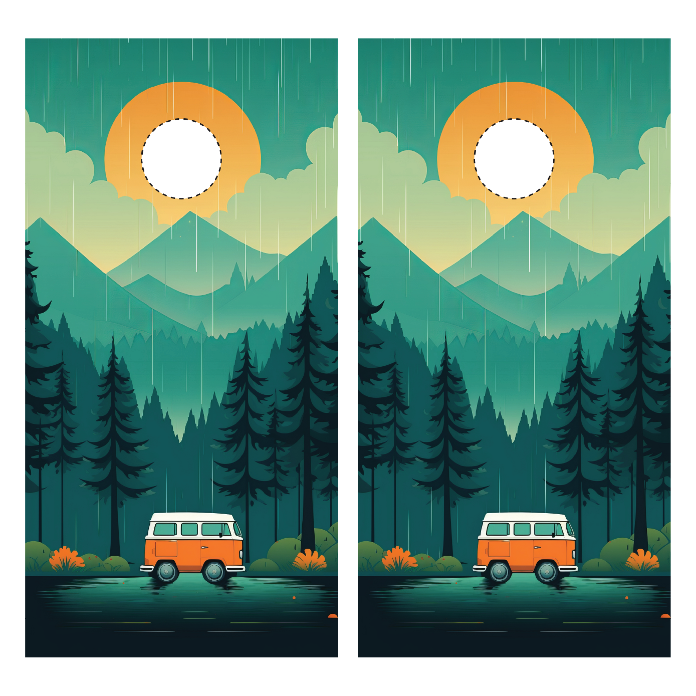 VW Camper Van Cornhole Wraps