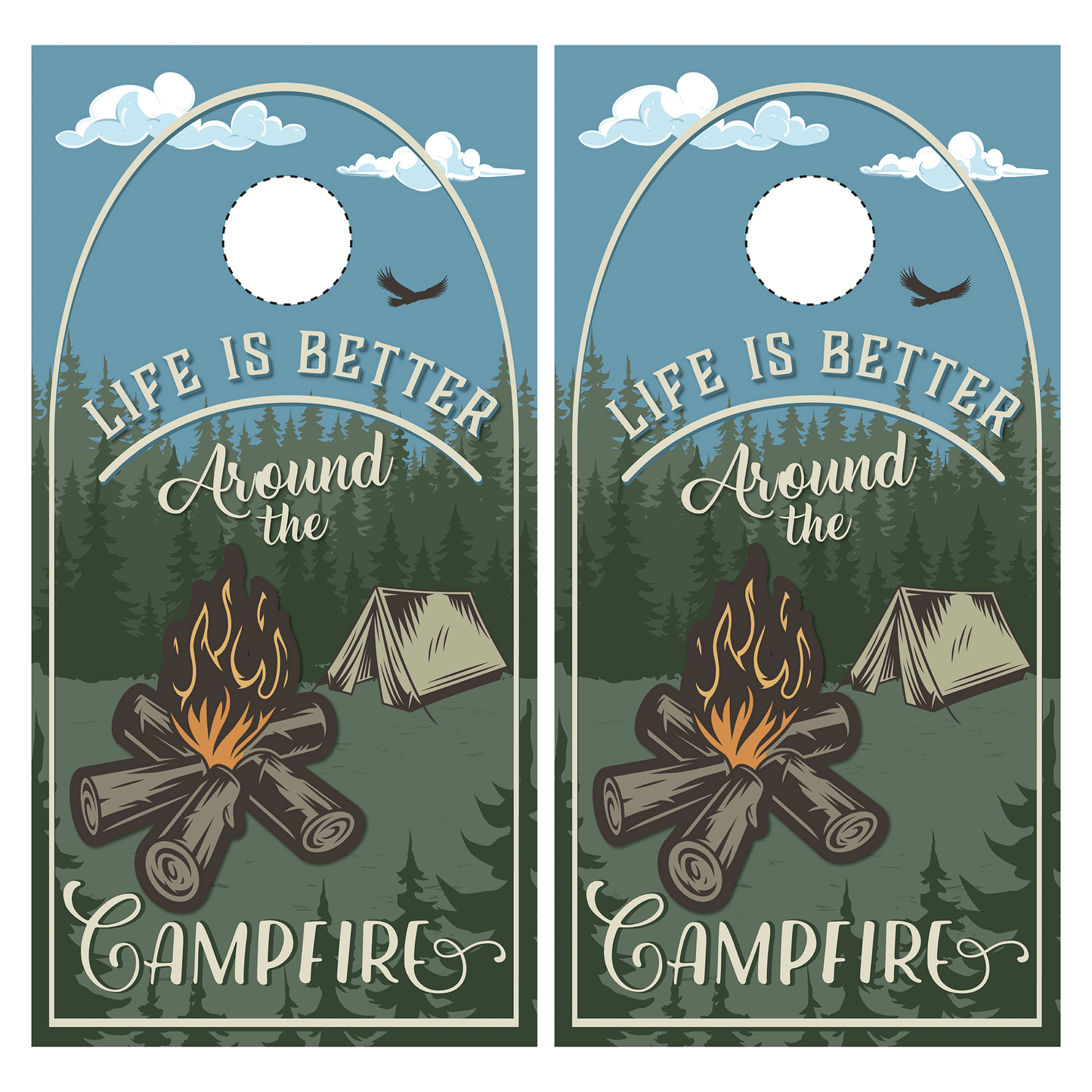 Campfire Cornhole Wraps