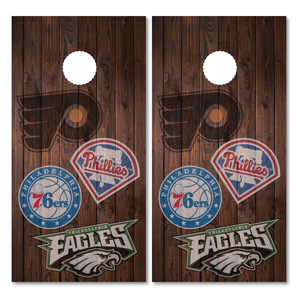Philadelphia Sports Teams Cornhole Wraps