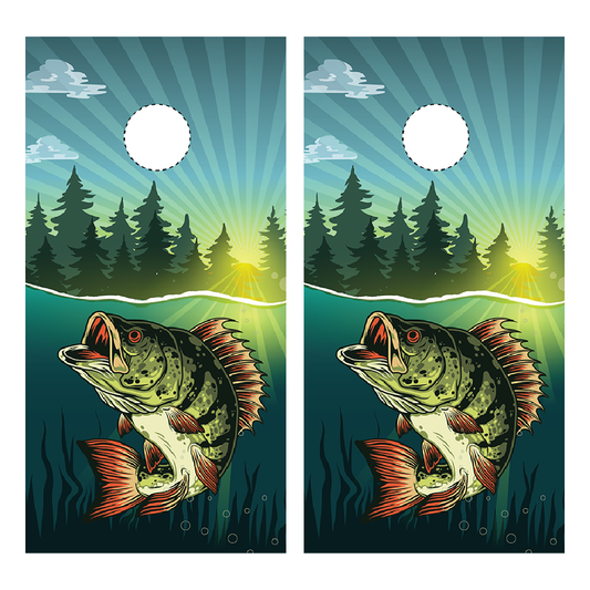 Bass Fishing Cornhole Wraps