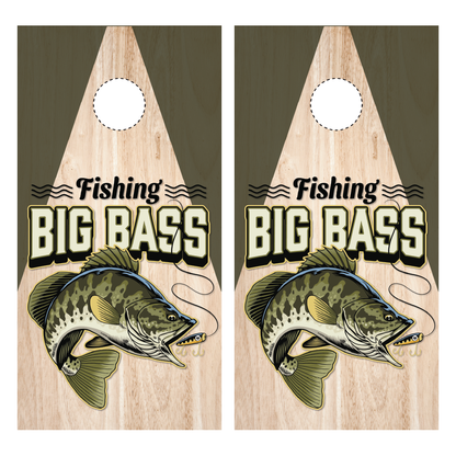 Fishing Big Bass Cornhole Wraps