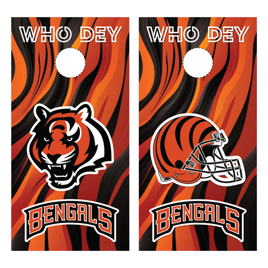 Cincinatti Bengals Cornhole Wraps Who Dey