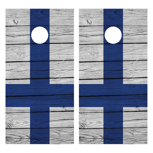 Finnish Flag of Finland Cornhole Wraps