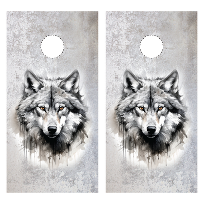 Gray Wolf Cornhole Wraps