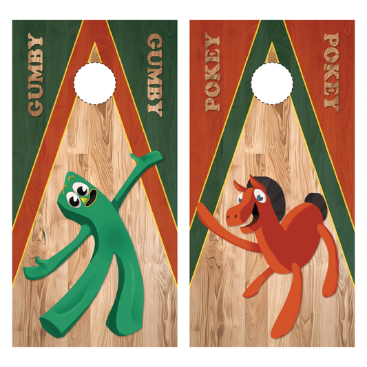 Pokey and Gumby Cornhole Wraps