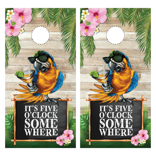 It's 5 O'Clock Somewhere Cornhole Wraps