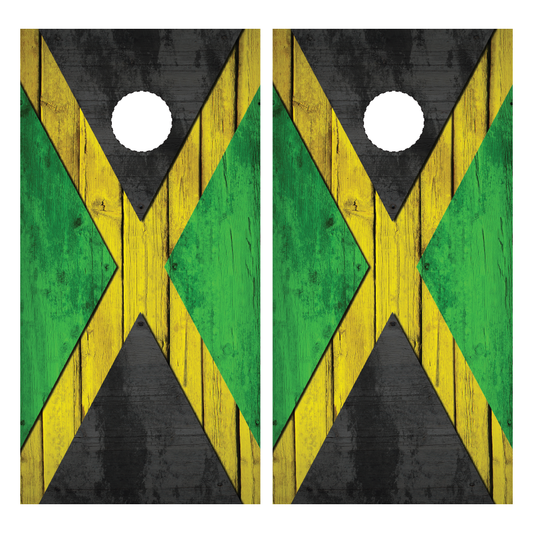 Jamaican Flag Cornhole Wraps
