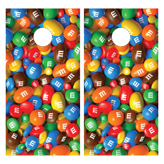 M&M Candy Cornhole Wraps