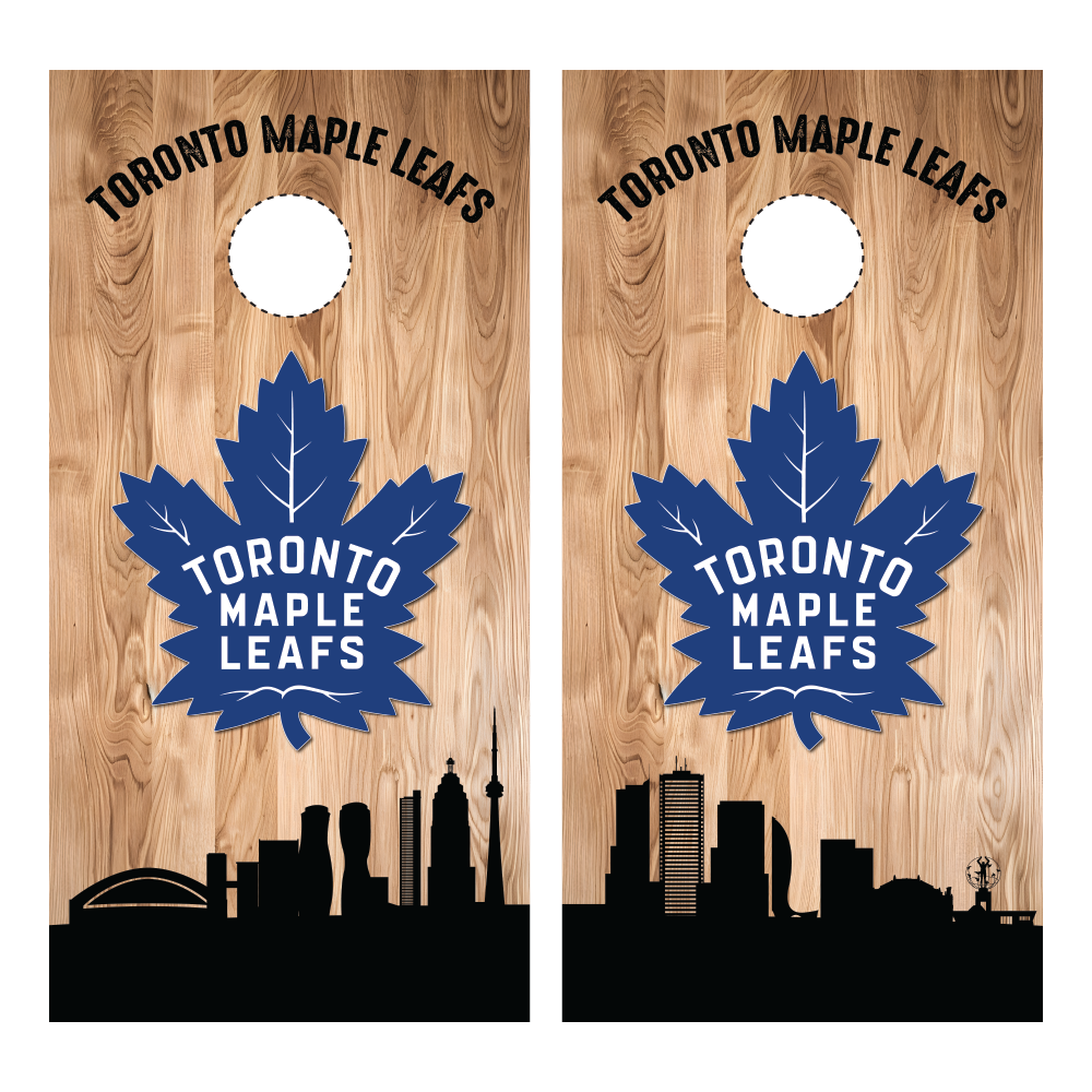 Toronto Maple Leafs Skyline Cornhole Wraps