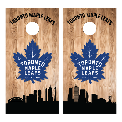 Toronto Maple Leafs Skyline Cornhole Wraps