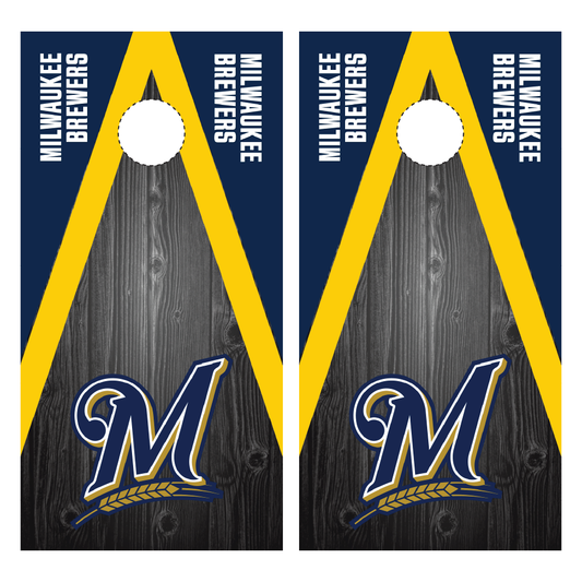 Milwaukee Brewers Logo Cornhole Wraps