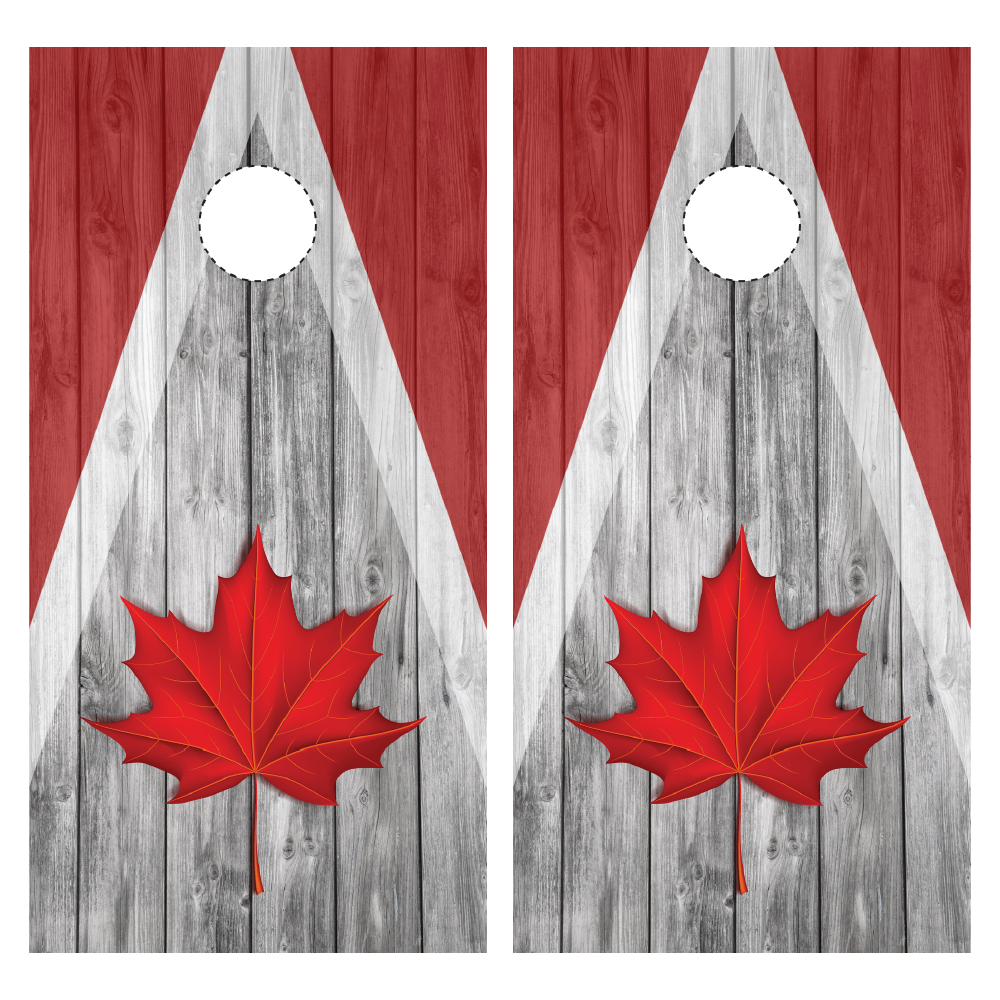 Maple Leaf Cornhole Wrap