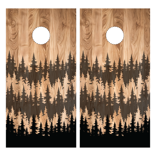 Silhouette Forest Cornhole Wraps