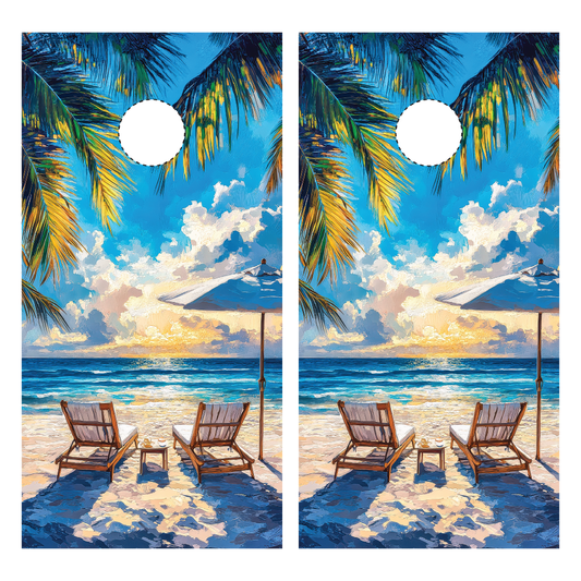 Sunrise Beach Cornhole Wraps
