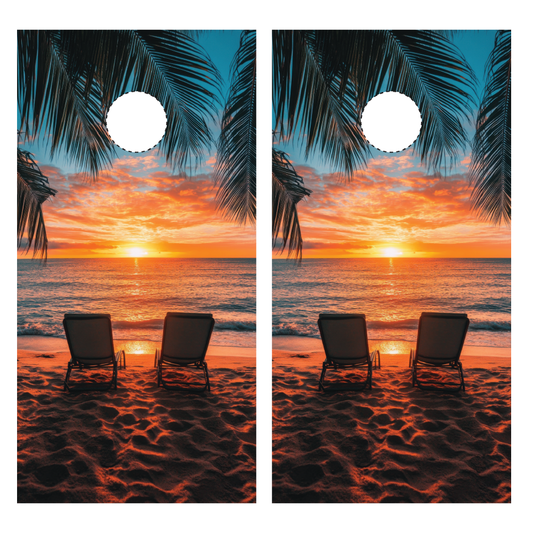 Sunset Beach Cornhole Wraps