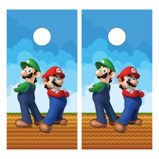 Mario and Luigi Cornhole Wraps
