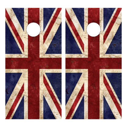 Rustic Union Jack Cornhole Wraps