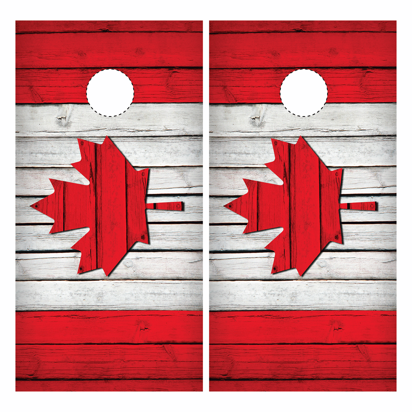 Wood Canadian Flag Cornhole
