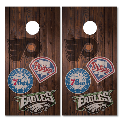Philadelphia Sports Teams Cornhole Wraps