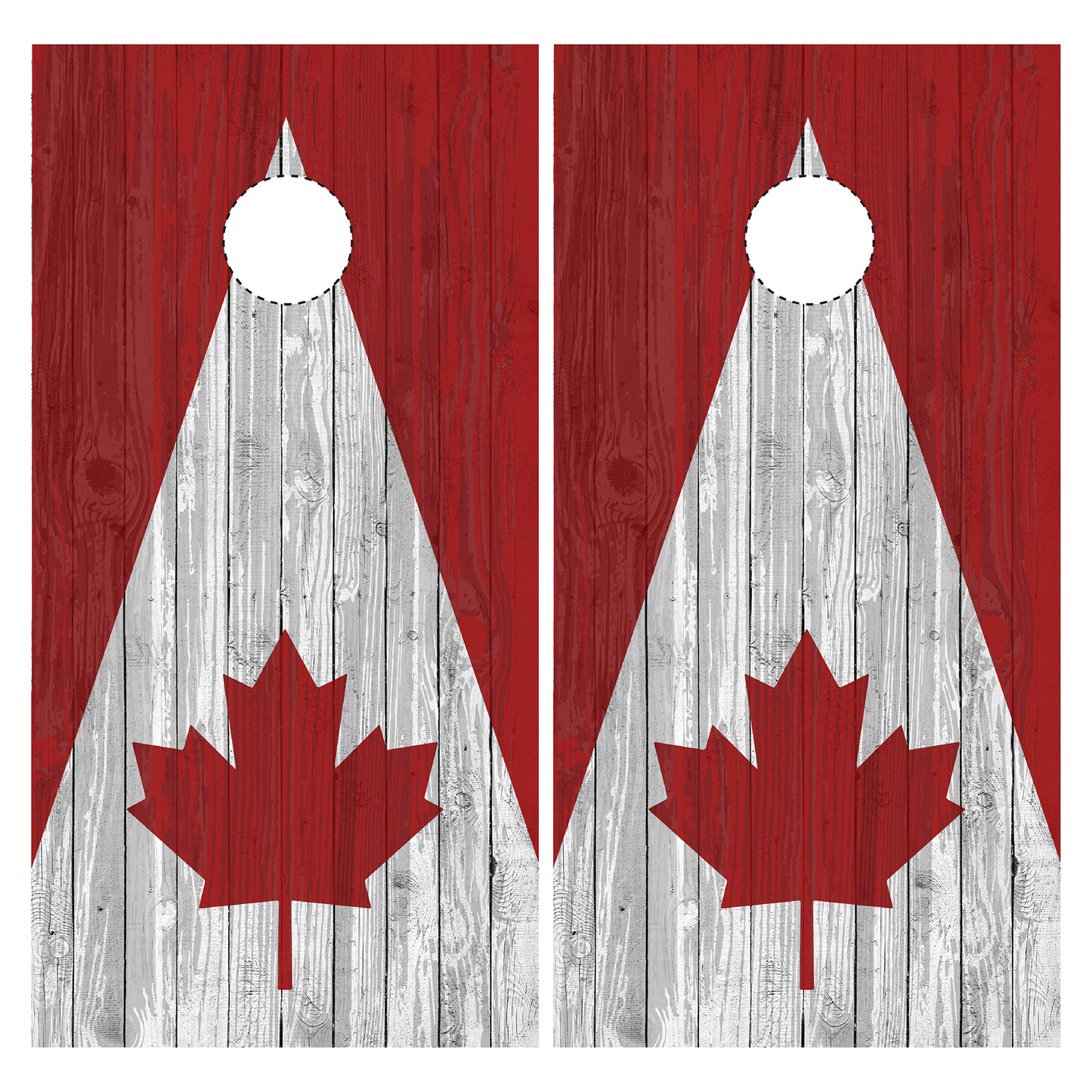 Rustic Canadian Flag Cornhole